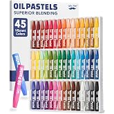 Mr. Pen- Oil Pastels for Artists, 45 Pack, Assorted Colors | Hexagonal Oil Pastel Sticks for Paper, Canvas, Black Paper &amp; Wood, Smooth Blending Pastels for Beginners