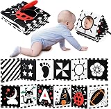 URMYWO Baby Sensory Toy Black White Soft Book Tummy Time Brain Development 0-12