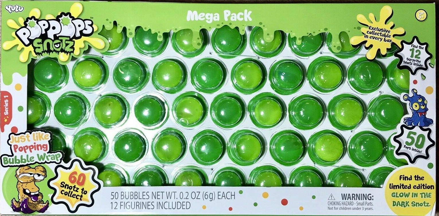 Pop Pops Snotz Mega Pack - 50 Pops with 12 Characters (Green)