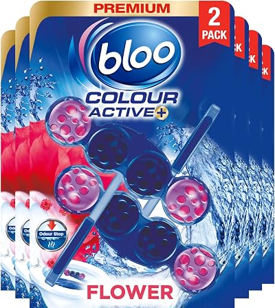 Bloo Colour Active Toilet Rim Block Fresh Flowers 12 Pack Anti-Limescale