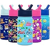 Simple Modern 14oz Summit Kids Water Bottle Thermos with Straw Lid - Dishwasher Safe Vacuum Insulated Double Wall Tumbler Tra