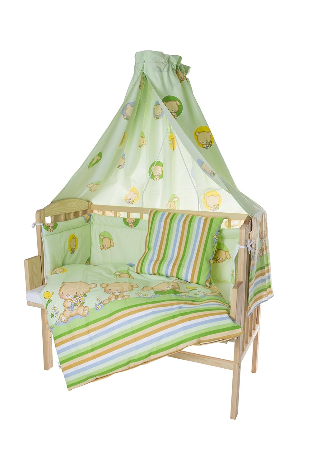 Beistellbett Maria 90x40cm mit Bettset Hund und Matratze grün Amazon