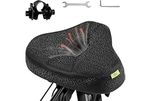 TXPEP Upgrade Oversize Bike Seat for Men Women, Extra Wide Noseless Bicycle Seat Cushion, Waterproof Comfort Memory Foam Bike Saddle Fit for Peloton Bikes, Exercise Bike, EBikes, City Bike