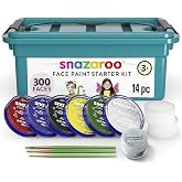 Snazaroo Face Paint Mini Starter Kit, 14 Piece Set, 6 Colors | Non-Toxic Hypoallergenic, Safe, Washable, Face & Body Paint for Halloween, Cosplay Costumes, Dress Up, Parties and Festivals