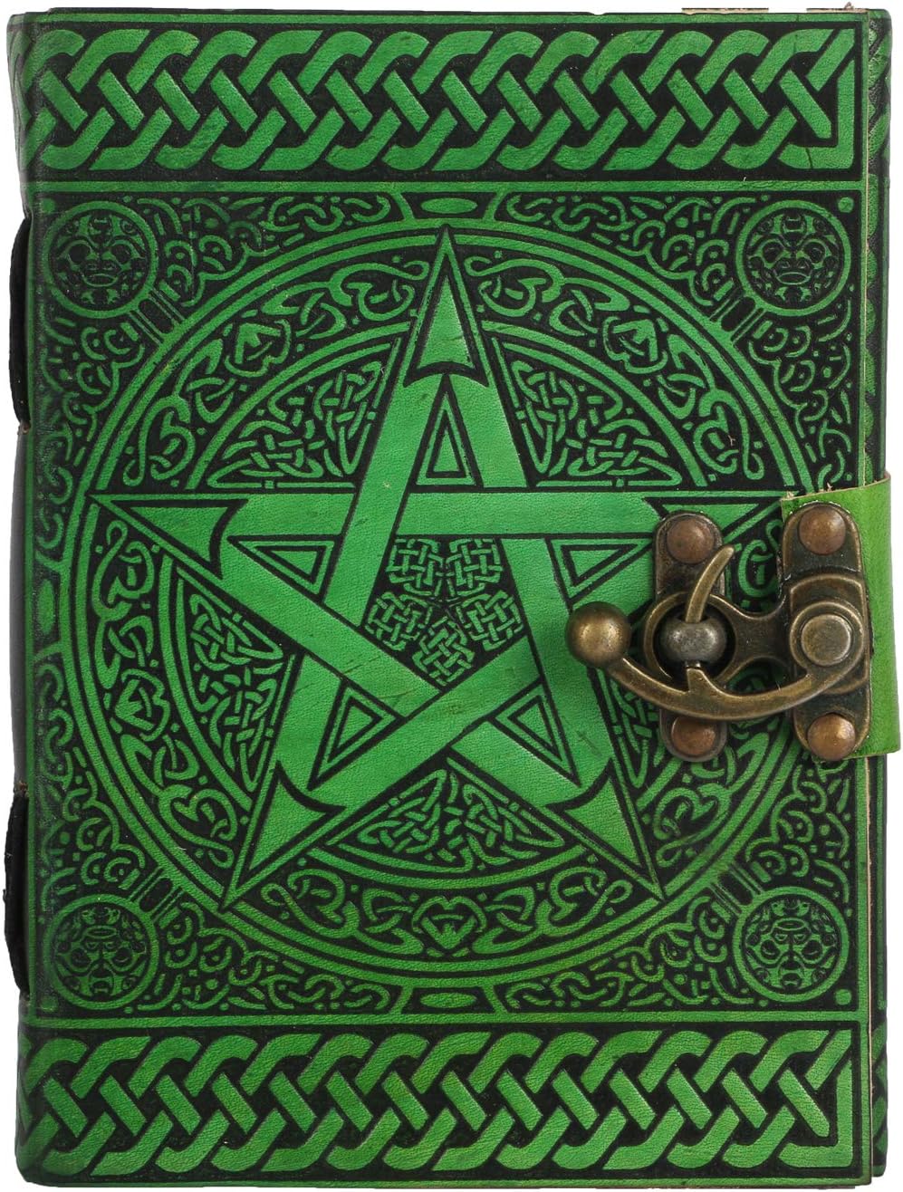 Leather Journal Diary Embossed Large Pentagram Star Notebook for Writing