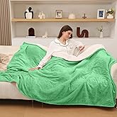 CHIOKY Electric Blanket Throw, Fast Heating Blanket with Overheat Protection, Heated Sherpa Blanket with 5 Heating Levels & 4 Hours Auto Off for Couch Office Use, Ideal Gift, 50"x60", Aqua Green