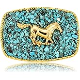 BBOTEN Vintage Turquoise Belt Buckle Women Men Western Cowgirl Cowboy Rodeo Bull Horse Cross Belt Buckles for Women