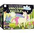 Hapinest 100 Piece Unicorn Puzzle Glow-in-The-Dark Puzzle for Kids Girls & Boys, Birthday Gift w/Bonus Memory Matching Cards & LED Flashlight, Jigsaw Puzzles for Kids Ages 5 6-8 10-12 Years Old and Up