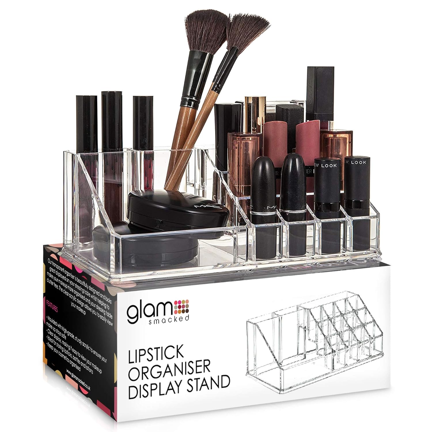 3 TIER CLEAR ACRYLIC NAIL POLISH VARNISH DISPLAY STAND HOLDER HOLDS