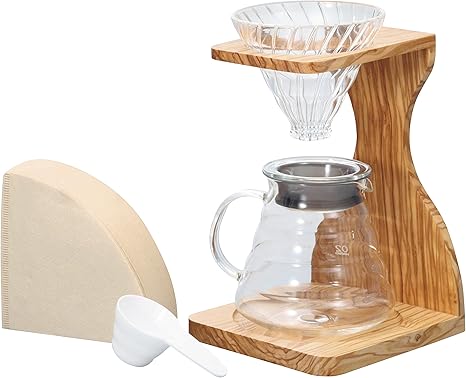 Amazon Hario ハリオ V60オリーブウッドスタンドセット 1 4杯用 Vss 16 Ov ドリッパー オンライン通販