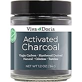 Viva Doria Activated Charcoal Powder, Hardwood Derived, Food Grade, 1.2 Oz Glass Jar