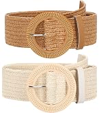 Straw Woven Elastic Belt for Women Stretchy Belts for Dress  display picture 1