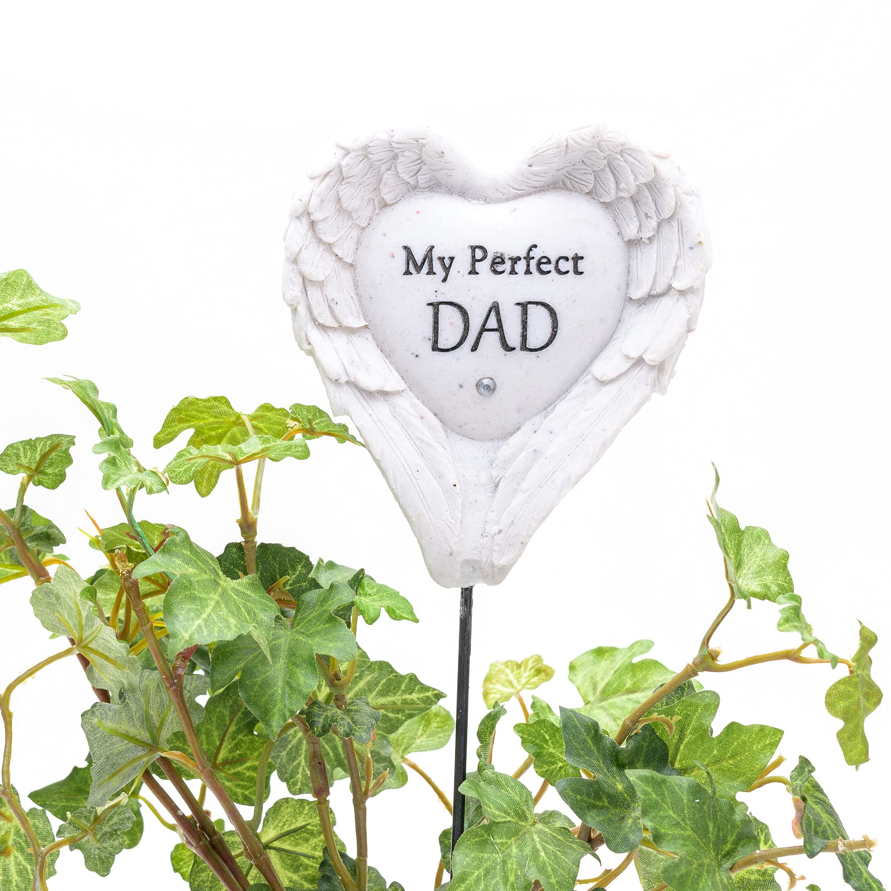 Celebrations Thoughts Of You Memorial Angel Wings Stake - Dad, Natural, 24 x 9cm