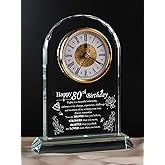 Unique Happy 80th Birthday Gifts for Women, Men, Mom, Dad, Grandma, Grandpa, 80 Year Old Birthday Present Quartz Clocks with Blessing Decorations for Her, Him, Parents, and Couples