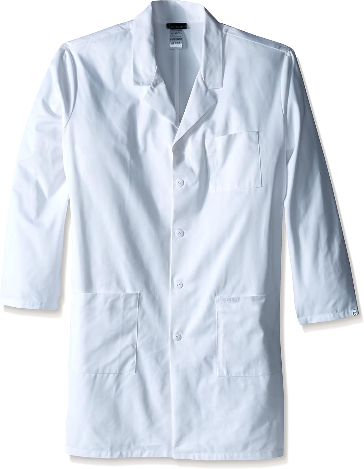 CHEROKEE Men's Big and Tall Professional Whites with Certainty 40" Unisex Lab Coat Big & Tall in Twill: Clothing