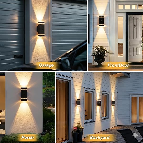 LMP DUSK TO DAWN OUTDOOR LIGHTING, 5W LED EXTERIOR LIGHTING FIXTURES, IP65 WATERPROOF WALL SCONCE LIGHTS FOR OUTSIDE HOUSE, PORCH, GARAGE AND FRONT DOOR.