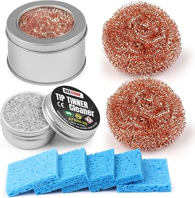 BEEYUIHF Soldering Tip Cleaning Kit 4 in 1 with Sponge and Wire