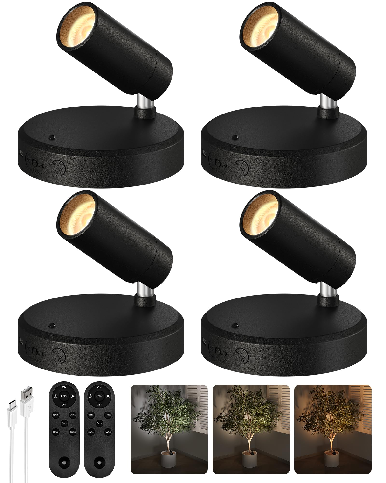 EZVALO Spotlights Indoor with Remote,5500mAh