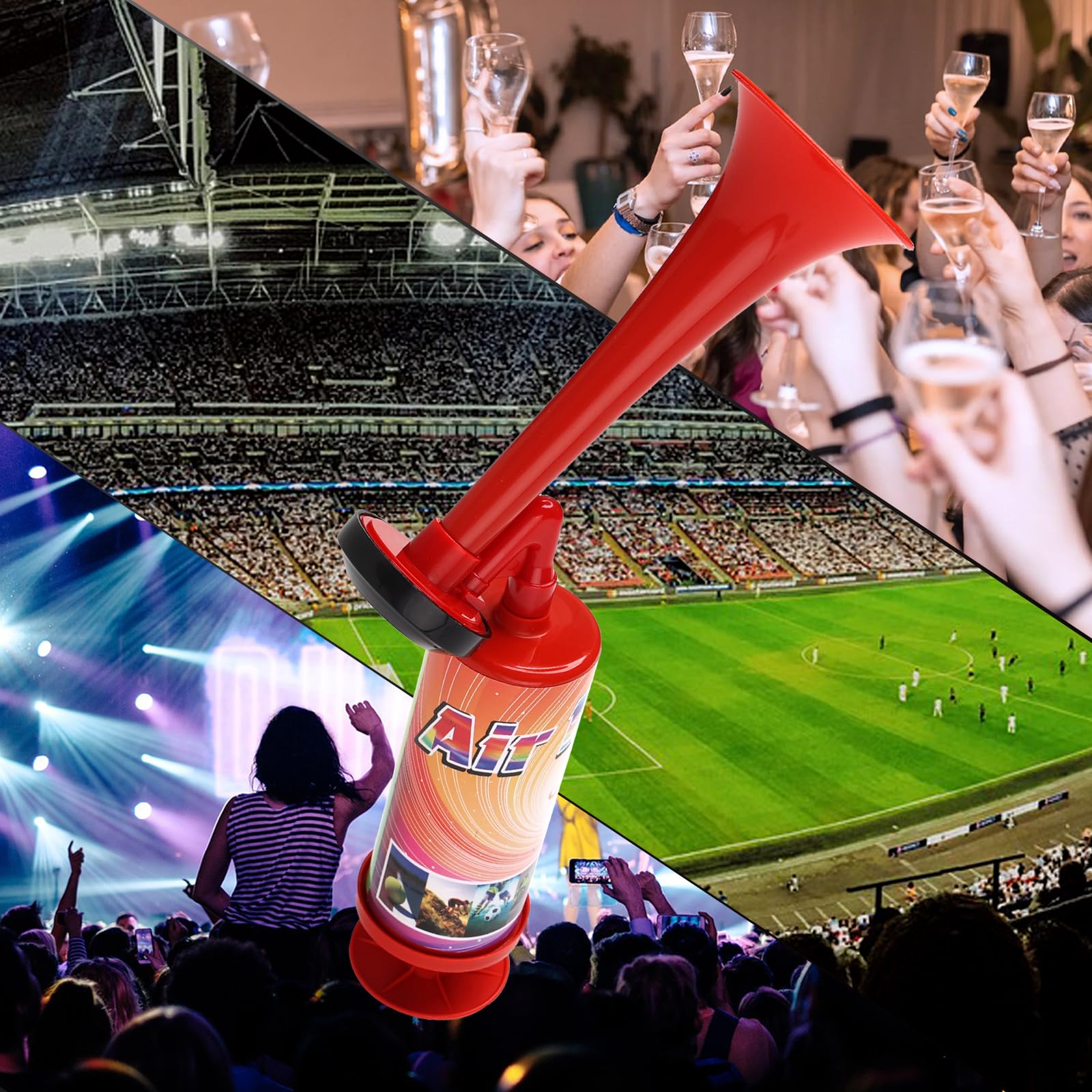 Handheld Airhorn Air Horns for Safety Handpush Horn, Party Noise Makers Horns for Boating Camping Party Supplies Xmas Holiday Celebration Favors BANHAO