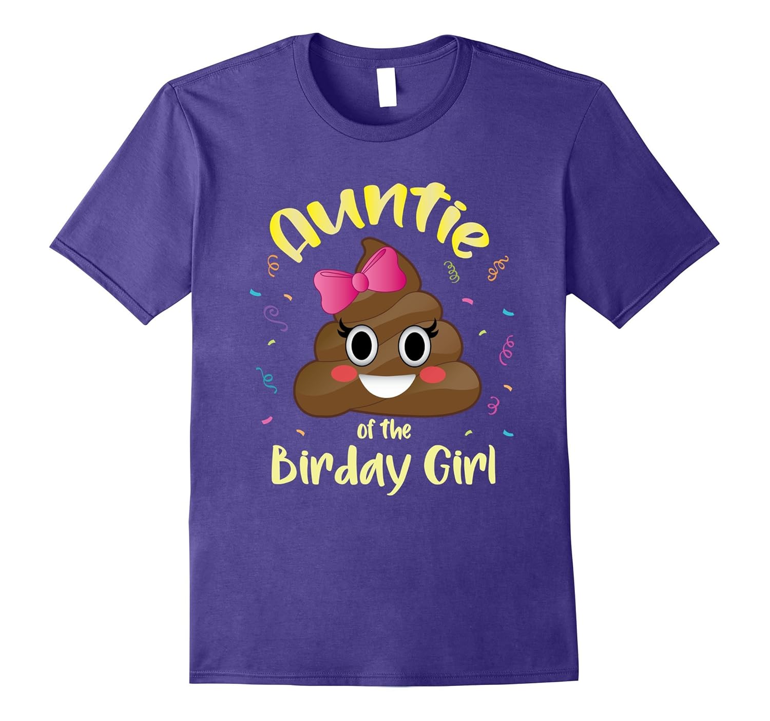 Funny Poop Emoji Auntie of the Birthday Girl Cute Aunt Shirt-ANZ