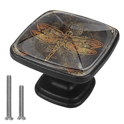 Schublade zieht Rote Libelle Schrankknöpfe 4er Pack Glas Kleiderschrank