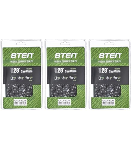 Amazon.com: 8TEN Full Chisel Chainsaw Chain 28 Inch .058 3/8 92DL