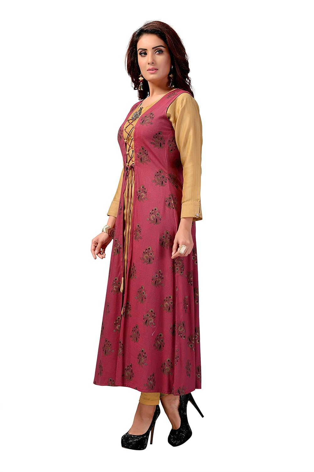 madhuram textiles women's silk a-line kurti