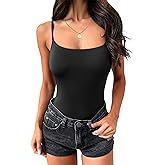ANRABESS Tank Tops for Women Square Neck Adjustable Spaghetti Strap Double Lined Camisole Tops Summer Basic Cami Shirts