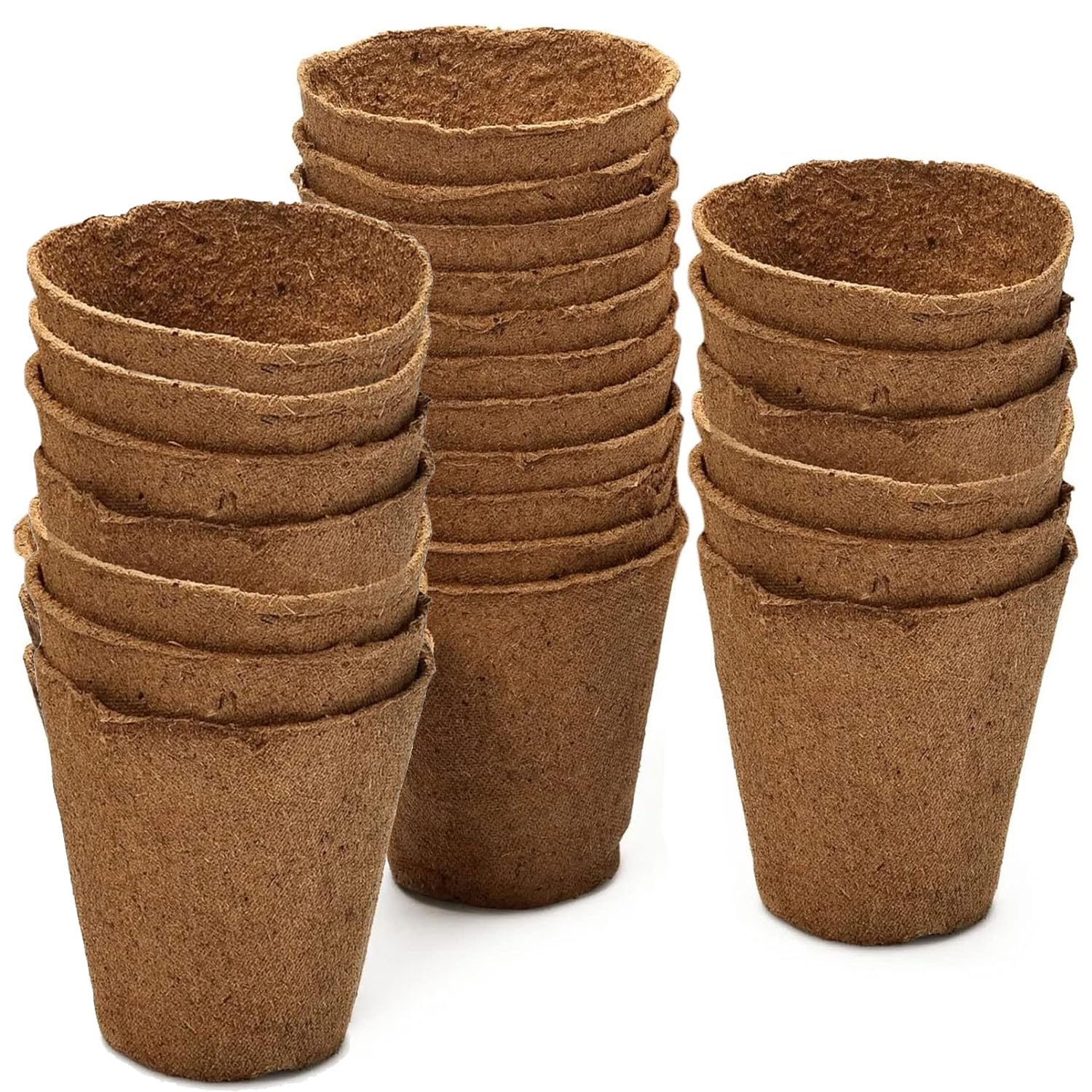 36 Fibre Seedling Pots 225ml - Starting Off Most Plants, Flowers, & Vegetables - Biodegradable and Naturally Strong