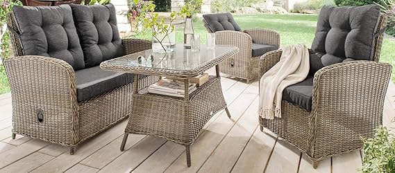 4-tlg. Loungegruppe-Set Merano mit Kissen