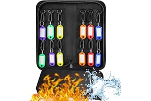SongYung Portable Zippered Key Organizer,Fireproof and Waterproof Key case with 12 Key Tags Key Storage, Landlord Zipper Key Binder.Key Box Organizer for Real Estate Sales, Hotels, Car Service