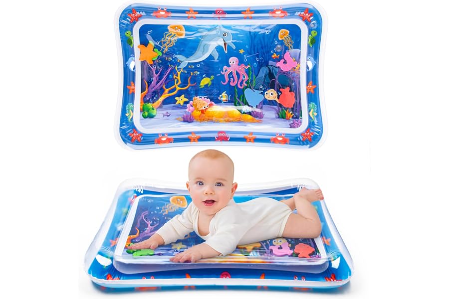 Yeeeasy Tummy Time Water Mat丨Inflatable Tummy Time Water Play Mat for Babies, Infants and Toddlers 3 to 24 Months Promote Dev