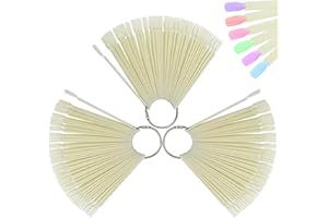 ZOENHOU 150 Nail Swatches, Plastic Nail Art Sample Sticks with Ring for Professional Use, Home DIY Art Supplies