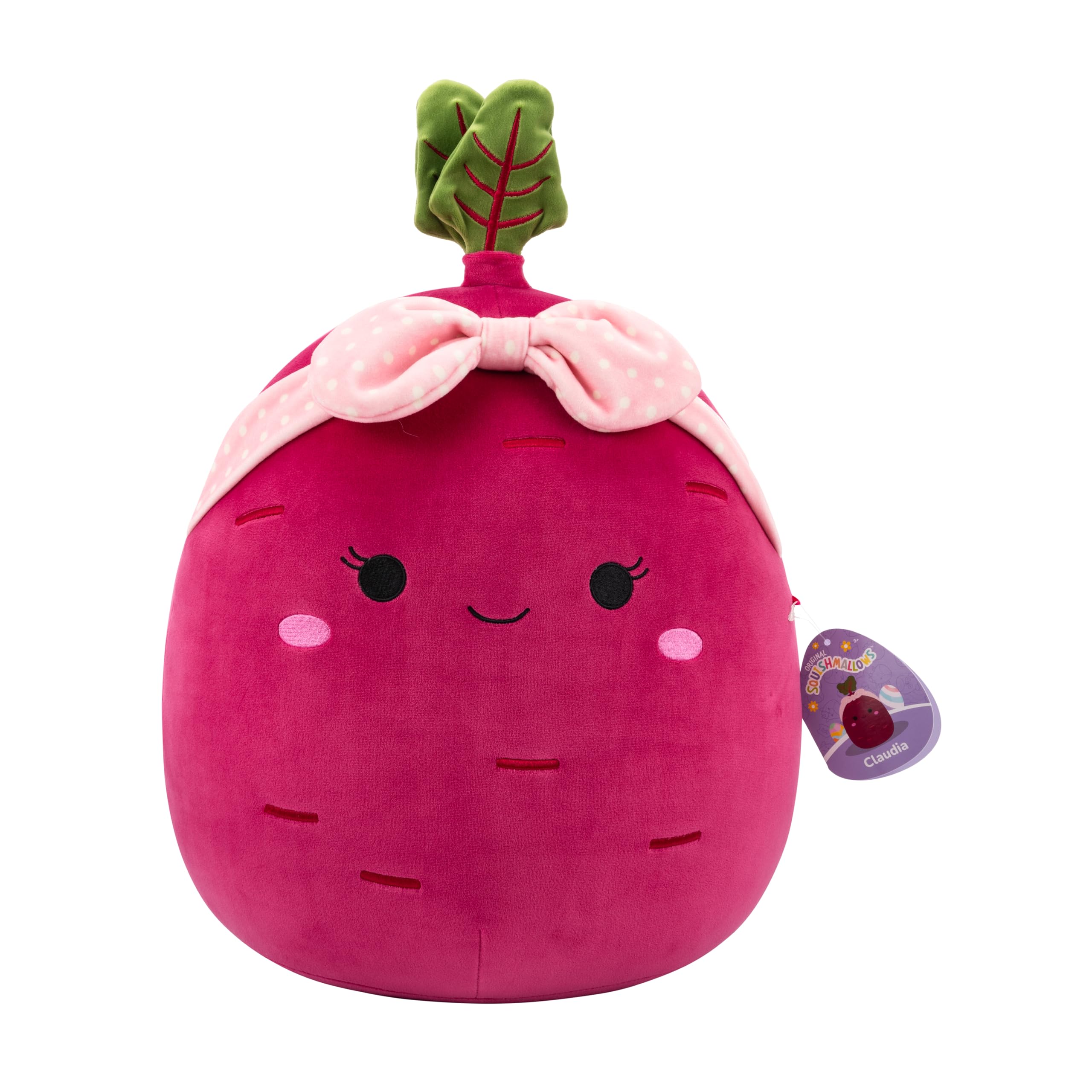 Squishmallows Original 14in Claudia The Purple Beet with Pink Headband – Official Jazwares Plush (Large)