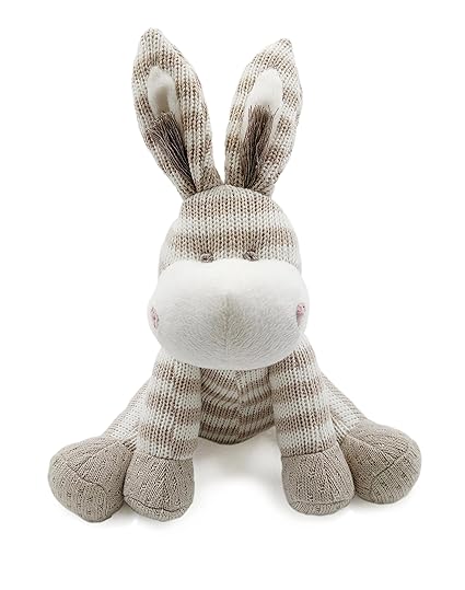 Kiyi-Gift Baby-Tröster Spielzeug | sehr weiches Esel Plüschtier für Baby / Säugling / Kleinkind | Bio-Baumwolle stricken