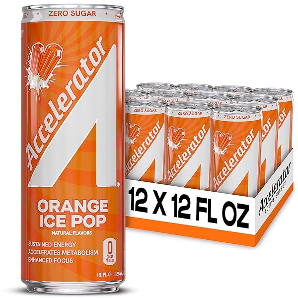 ACCELERATOR ENERGY DRINK, ORANGE ICE POP 12OZ CAN...