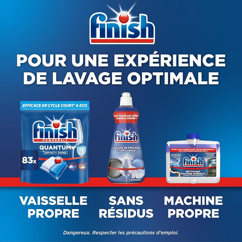 Quantum Infinity Shine Pastilles Lave-Vaisselle, Elimine Les Taches Tenaces, 83 Capsules