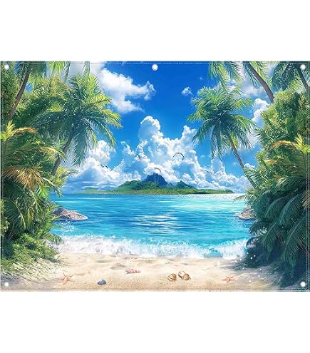 Fotohintergrund-Stoff 3x2,4 M – Tropisches Palmen-Design, Aus Polyester, Für Party-Fotos & Dekoration