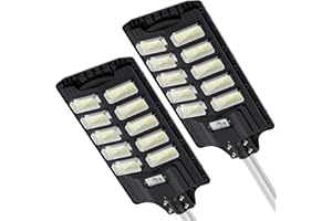 OKPRO 1500W Solar Street Light Motion Sensor, 7000K Solar Powered Outdoor Lights Dusk to Dawn, 240° Wide-Angle Illumination Solar Lights Outdoor Waterproof IP66, Solar Outdoor Lights for Parking Lot