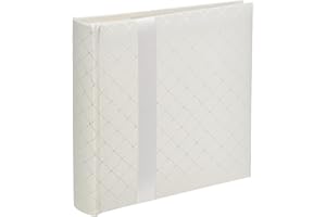 PIONEER PHOTO ALBUMS Pioneer DA200FDR Fabric Diamond Ribbon Wedding Photo Album, Holds 200 4x6" Photos, 2 Per Page Color May Vary