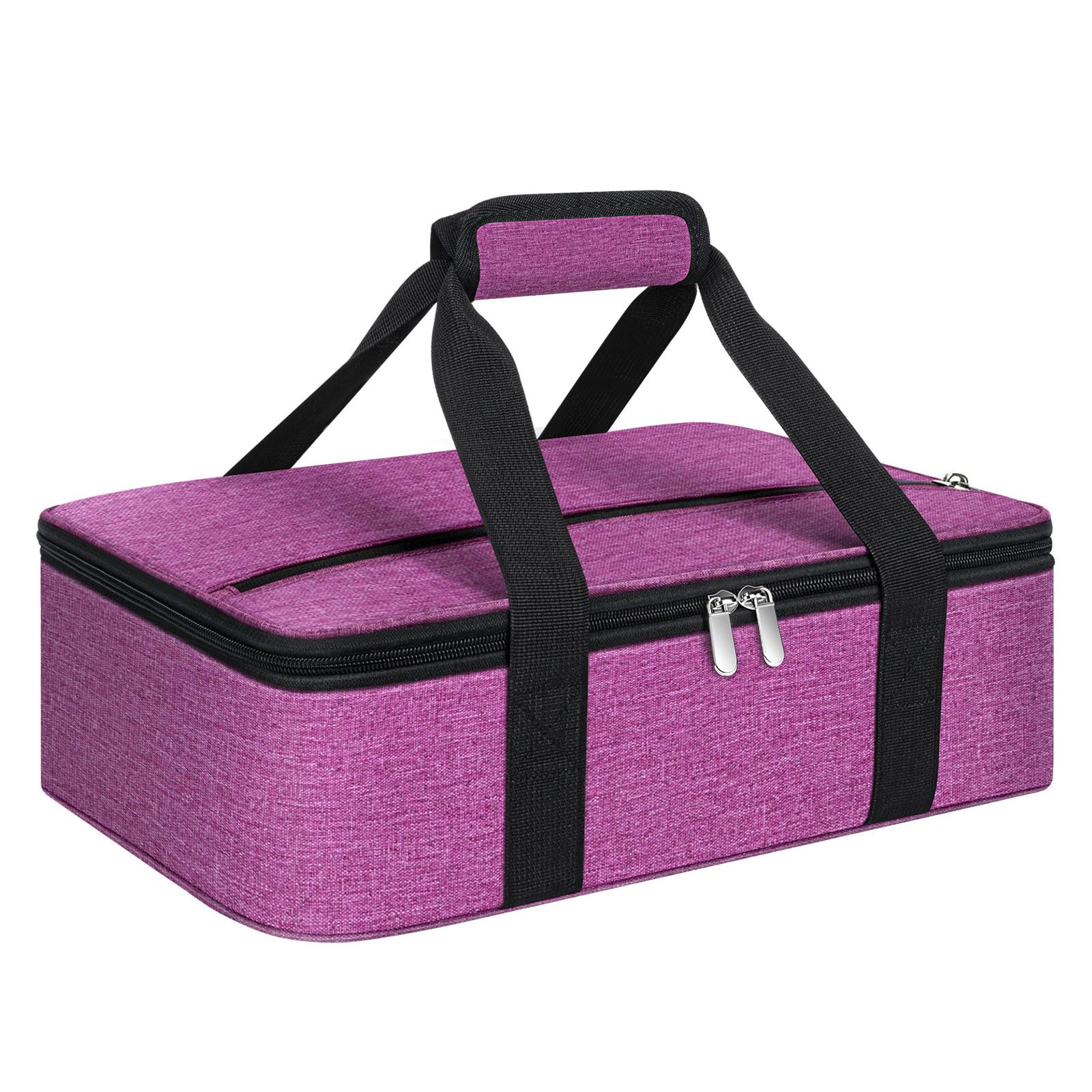 Photo 1 of MIAOJIE Insulated Casserole Carrier, Portable Casserole Carrier for Hot or Cold Food Lunch Tote Warmer or Cooler Bag, Lasagna Lunch Bag for Potluck Parties- Fits 9" x 13" Baking Dish-Rose Purple