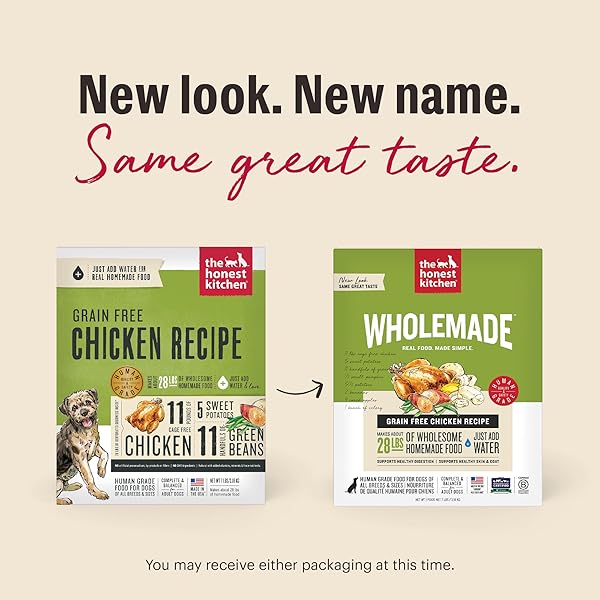 THE HONEST KITCHEN HUMAN GRADE WHOLEMADE™ DEHYDRATED GRAIN FREE CHICKEN DOG FOOD – COMPLETE & BALANCED MEAL OR TOPPER – 7 LB BOX