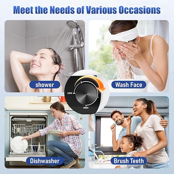 TANKLESS WATER HEATER ELECTRIC 8 GALLON HOT WATER HEATER FOR BATHROOM KITCHEN 110V 2200W, WALL MOUNTED (WHITE, 8G)