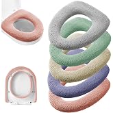 Legigo 5 Pack Toilet Seat Cover, Soft Toilet Seat Warmer Pads for Bathroom | Warmth, Comfort &amp; Easy to Install, Toilet Seat Cushion Covers, Washable and Stretchable(Knit Elongated Light)