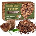 Doter Coco Chips Substrate 1.1 LB, Organic Coconut Husk Brick with Low EC and pH Balanced, Easy to Expand Coco Coir Mulch Medium for Garden Flowers & Reptile Bedding (1 Pcs)