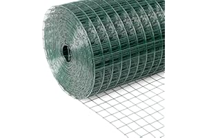 Wirewonders Hardware Cloth 1/2inx12inx50ft Chicken Wire, Green Garden Fence, PVC Coated Metal Welded Wire Mesh for Preventing Snakes, Raccoons, Foxes, Poultry Netting