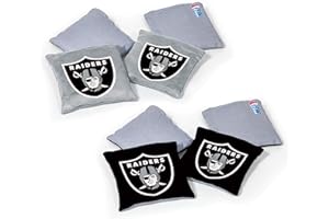 NFL Pro Football Dual Sided Bean Bags by Wild Sports, 8 Count, Premium Toss Bags for Cornhole Set - Great for Tailgates, Outdoors, Backyard