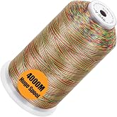New brothread 4000M Huge Spool Embroidery Machine Thread - Variegated Color | Single Spool, 40WT, Polyester, 4000M/4500YD for Commercial Machines, Use a Thread Stand to Work with Home Embroidery Machine