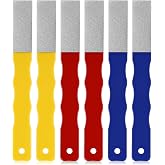 Honoson 6 Pcs Diamond Files Flat Sharpening Hones Color Coded | Thin Flat File Profile, Diamond Sharpening Stone Surface, Knife Honing, Hunting and Outdoor Use