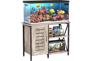 Herture 40-50 Gallon Fish Tank Stand, Aquarium Stand with Cabinet Accessories Storage, Heavy Duty Metal Frame, 40.55" L*18.89" W Tabletop, 1000LBS Capacity, Greige PG02YGZ